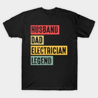 Vinatge Husband Dad Electrician Legend Retro T-Shirt